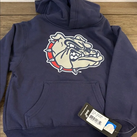 NWT [Gen2] Gonzaga Bulldogs NCAA Team Logo Pullover Hoodie Navy Blue Kids M 5/6 - Picture 3 of 10